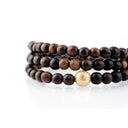 Brown Wood Wrap Bracelet with Gold Stardust