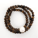 Brown Wood Wrap with Fresh Water Pearl