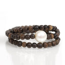 Brown Wood Wrap with Fresh Water Pearl