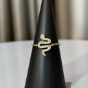 Snake Chain Ring with Diamonds