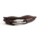 Chocolate Brown Leather Wrap with Diamond Bungee Clip