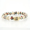 Coral and Turquoise Inlaid Beads with Gold Tibetan Beads