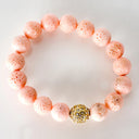 Coral with Gold Pave Crystal