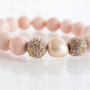 Coral with Peach Pearl and Pave Crystal Sphere's