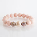 Coral with Peach Pearl and Pave Crystal Sphere's
