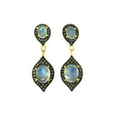 Delicate Moonstone and Diamond Drop Earrings