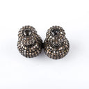 Double Pave Diamond Ball Earrings