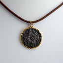 Double Sided Diamond Evil Eye and Jewish Star Charm on Leather Cord