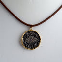 Double Sided Diamond Evil Eye and Jewish Star Charm on Leather Cord