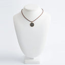 Double Sided Diamond Evil Eye and Jewish Star Charm on Leather Cord