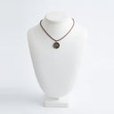 Double Sided Diamond Evil Eye and Jewish Star Charm on Leather Cord