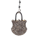 Double Sided Diamond Padlock on Black Spinell Link Chain