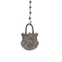 Double Sided Diamond Padlock on Black Spinell Link Chain