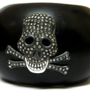 Ebony and Diamond Skull Cuff