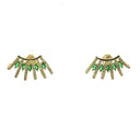 Emerald and Pave Diamond Ear Crawlers