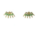 Emerald and Pave Diamond Ear Crawlers