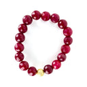 Faceted Ruby with Gold Stardust