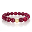 Faceted Ruby with Gold Stardust