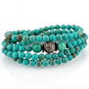 Faceted Turquoise Wrap with Diamond Ball