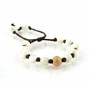 Faceted White Agate with Large Gold Stardust