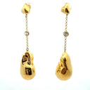 Gold Baroque Pearl Shaped Drop Earrings