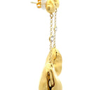 Gold Baroque Pearl Shaped Drop Earrings