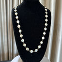 Gold Coin Pearls on Gold Chain. Can be worn long or doubled.