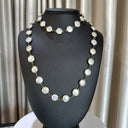 Gold Coin Pearls on Gold Chain. Can be worn long or doubled.