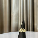 Gold heart Shaped Ring with Pave Diamonds