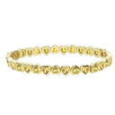 Gold Lemon Quartz Heart Stretch Bracelet