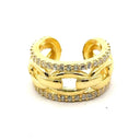 Gold Pave Chain Ear Cuff