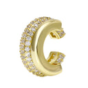 Gold Plain and Pave Chunky Ear Cuff