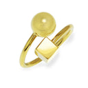 Gold Ring with Circle and Sqaure