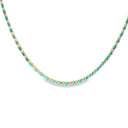 Gold Turquoise & Pave Tennis Necklace