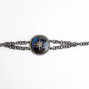 Labradorite and Diamond Star Pendant on Double Strand Oxidized Chain