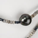 Labradorite and Hematite Necklace with 2 Tahitian Pearls