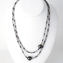 Labradorite and Hematite Necklace with 2 Tahitian Pearls