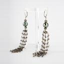 Labradorite and Tahitian Pearl Tassel Earrings