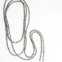 Labradorite Lariat Chain with hanging Baroque Pearls