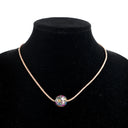 Large Multi-Sapphire bead on Tan Leather Cord