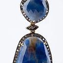 Large Oval Sapphire and Diamond Earrings