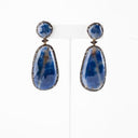 Large Oval Sapphire and Diamond Earrings