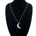 Large Pave Diamond Moon on Black Spinell Chain