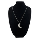 Large Pave Diamond Moon on Black Spinell Chain