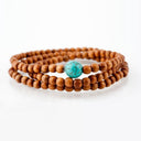Light Brown Wrap with Turquoise Bead