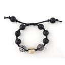 Macramé Black Onyx with Multi Color Crystal Spheres