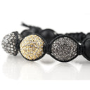 Macramé Black Onyx with Multi Color Crystal Spheres