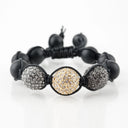 Macramé Black Onyx with Multi Color Crystal Spheres