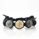 Macramé Black Onyx with Multi Color Crystal Spheres