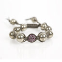 Macramé Gunmetal with Amethyst Pavé Crystal Sphere